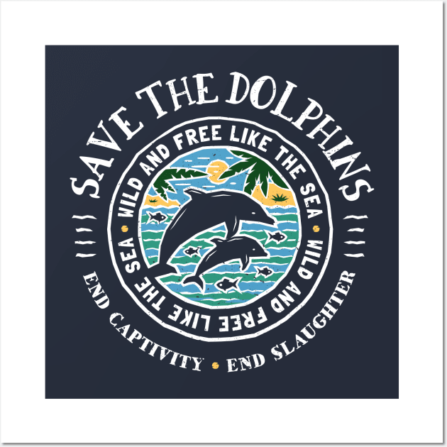 Save The Dolphins Conservation End Captivity Wall Art by bangtees